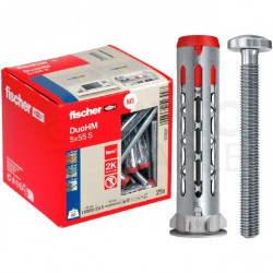 Kołki rozporowe DuoHM 5x55mm 2-składnikowe z wkrętem PZ2 M5x55 do płyt karton gips i wiórowych FISCHER 25 sztuk