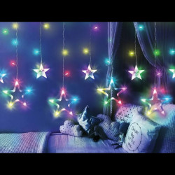 Lampki choinkowe 138 LED kurtyna gwiazdki multikolor program / Lx ML47M