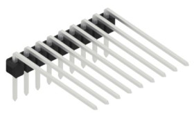 Pin header, 9 pole, pitch 2.54 mm, angled, black, SL32079Z