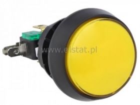 Przycisk; styk przełączny; 10A; żółty