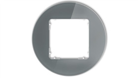Icon Ramka Uniwersalna Pojedyncza Okrągła - Efekt Szkła (Ramka: Grafitowa...