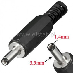 Wtyk DC 1,4 / 3,5 mm krótki