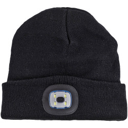 IWH 040007 Knit hat Knitted Cap Black with Rechargeable LED 120 lm
