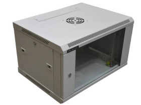 Szafa 19cali wisząca ZETA 6U 600x450 RAL7035 szkłod