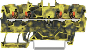 4-wire feed-through terminal, spring-clamp connection, 0.25-2.5 mm², 1 pole, 17.5 A, 8 kV, dark gray-yellow, 2201-1401/000-053