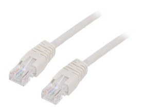 Patch cord U/UTP, Cat 5e, RJ45 wtyk z obu stron, linka, CCA, 0,5m PP12-0.5M