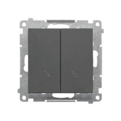 Simon 55 Łącznik schodowy podwójny (moduł) 10 AX, 250 V~, szybkozłącza Grafitowy mat TW6/2.01/116
