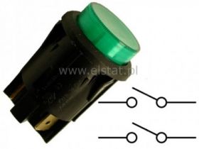 Przycisk okrągły chwilowy podś. duży zielony