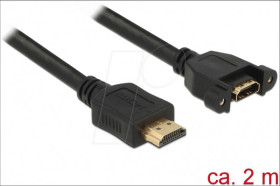 85464 Einbau-Kabel HDMI A male &gt; HDMI A female, 4K, 2 m