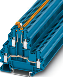 Knife disconnect terminal, screw connection, 0.14-4.0 mm², 4 pole, 16 A, 6 kV, blue, 3044641
