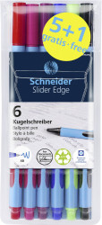 Schneider Schreibgeräte Kugelschreiber Slider Edge XB 6er Etui, sortiert, 5+1 Aktion 152284 Długopis 6 szt.