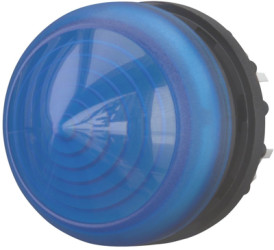 Light attachment, illuminable, waistband round, blue, front ring silver gray, mounting Ø 22.5 mm, 216782