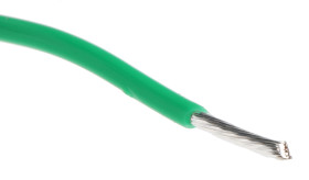 Przewód jednożyłowy linkowy 0.62 mm² Zielony Alpha Wire PTFE 20 AWG 600 V dł. 30m 19/0,20 mm +200°C MIL-W-16878/4, NEMA