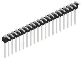 Pin header, 20 pole, pitch 2.54 mm, angled, black, 10053046