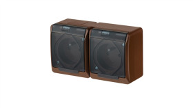 Hermes Gniazdo Hermetyczne Podwójne Z/U 16A Ip44 Brązowe Gnt 0322-05