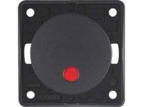Integro Flow Wyłącznik zwierny przycisk podświetlany z czerwoną soczewką antracyt 937722505 HAGER