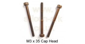 M3 x 35mm Cap Head steel screw - partial thread (5 Pack)