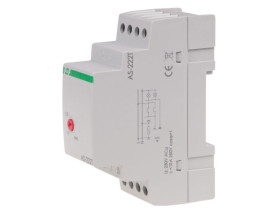 Automat schodowy AS-222T z funkcją sygnalizacji wyłączenia ośw.i przeciwblokadą Un=230V I=16A 2 moduły AS-222T F&F FILIPOWSKI