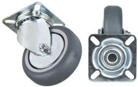 Koło samonastawne średnica kabla 100mm Płyta Tente 70kg wysokość całkowita 122.5mm