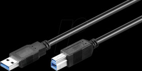 96119 USB 3.0 cable, A plug to B plug, 5.0 m