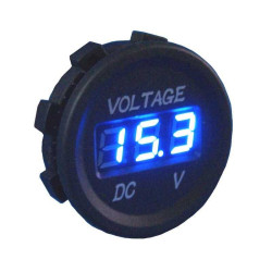 WOLTOMIERZ PANELOWY MIERNIK OKRĄGŁY 3,3 - 24V DC LED NIEBIESKI