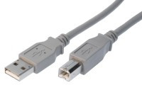 KAB120AB-02-W Kabel USB - z jednej strony wtyk USB typu A z drugiej wtyk B - jasny 2m