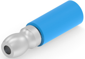Round plug, Ø 4.75 mm, L 19.63 mm, insulated, straight, blue, 1.04-2.62 mm², AWG 17 to 14, 324228