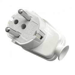 Wtyczka kątowa Uni-Schuko 16A, 230V, biała,OR-AE-13305/W