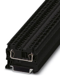 Through terminal block, spring balancer connection, 0.08-4.0 mm², 2 pole, 24 A, 8 kV, black, 3037122