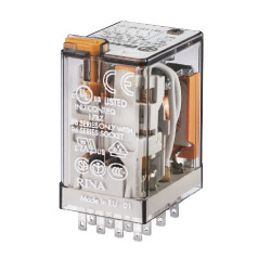 Przekaźnik 24V dc 4PDT Finder 1W, Wciskane 600 Ω Wciskane