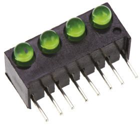 Wskaźnik LED do druku 4-diodowy kolor diod Zielony 60° 1,9 V Dialight