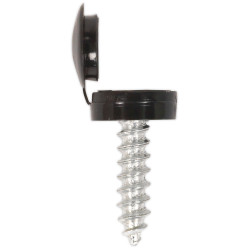 Sealey NPBK50 Number Plate Screw &amp; Flip Cap Ø4.2 x 19mm Black Pack of 50