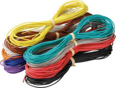 PVC-stranded wires kit, halogen free, 0.75 mm², 24 x 0.2 mm, black/white/red/blue/brown/gray/green/yellow/orange/purple, outer Ø