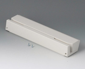 Cover, L with slotted, one piece, closed, ABS, (W x H x D) 268 x 38 x 67 mm, white, B4030917