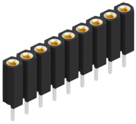 Socket header, 9 pole, pitch 2.54 mm, straight, 10026694