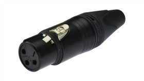 Neutrik Gniazdo Mikrofonowe Xlr (3-Pin) Na Kabel Do 8,0Mm Pozłacane Czarne...