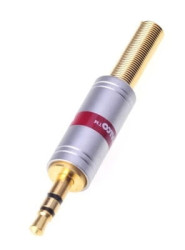 Wtyk JACK 3,5mm stereo lutowany na przewód - złoty JW490