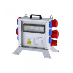 Rozdzielnica budowlana elTOWER-XS W32-002206 6kA IP44 wtyk CEE 32A-5P, gniazda: 6xGK 230V 16A, 2x16A, 2x32A RCCB