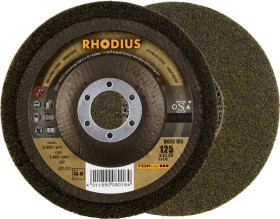 Rhodius 305302 RHODIUS VKSG WS, 2 sztuki filcowych tarcz kompaktowych 125 x 22,23 mm, proste, 4S-średnie, TOPline, wypro