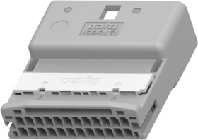 Plug, unequipped, 24 pole, straight, 2 rows, gray, 1379681-2