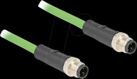 80416 M12 cable, D-coded, 4 pin male / male, 1 m