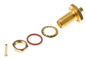 Złącze koncentryczne Montaż na panelu Żeński 50Ω typ złącza Złącze SMA 0 to 18GHz Lutowane typ kabla RG405/U, UT85