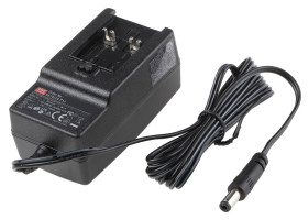 Adapter AC/DC Uwy 24V dc Iwy 750mA Złącze 2,1 x 5,5 x 11 mm, biegun dodatni w środku 18W, typ wtyczki: Wtyk