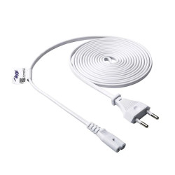 Kabel zasilający ósemka Akyga AK-RD-07A CCA 2x0.5mm² CEE 7/16 / IEC C7 3 m biały