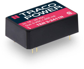 TracoPower TEN 3-2411N Przetwornica DC/DC, do PCB 24 V/DC 5 V/DC 600 mA 3 W Ilość wyjść: 1 x Content 1 szt.