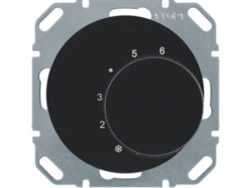 BERKER R.1/R.3 Regulator temperatury pomieszczenia ze stykiem zmiennym i elementem centralnym czarny 20262045 HAGER