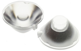 Soczewka LED Średni kąt, punktowo 21 (Dia.) x 10mm, D 20mm, kąt widzenia 12°, do użytku z Cree XLamp MC-E, Cree XLamp