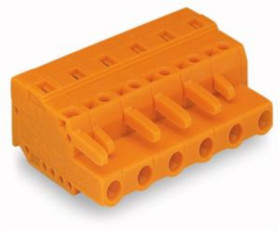 Socket header, 9 pole, pitch 7.62 mm, angled, orange, 231-709/026-000