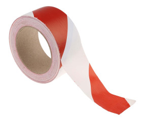 Taśma do podłogi szerokość 50mm Czerwony/biały Taśma do wyznaczania ciągów komunikacyjnych RS PRO