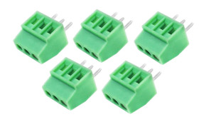 Opencircuit Print terminal blocks 3 pole green - 2.54mm pitch - 5 pieces